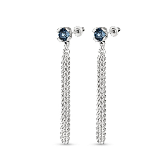 Orecchini donna Uno de 50 Charismatic lega metallica cristalli blu catene pendenti PEN0911AZUMTL0U-2