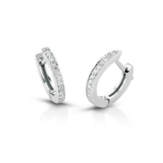 Orecchini cerchio PG Gioielli oro 18kt con diamante 0,15ct G VS MISURA UNICA