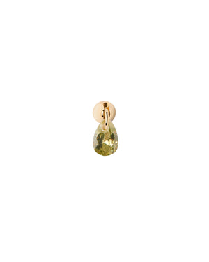 Mono orecchino da donna della collezione PDPAOLA Essential in argento 925 dorato con zircone verde pendente PG01-203-U