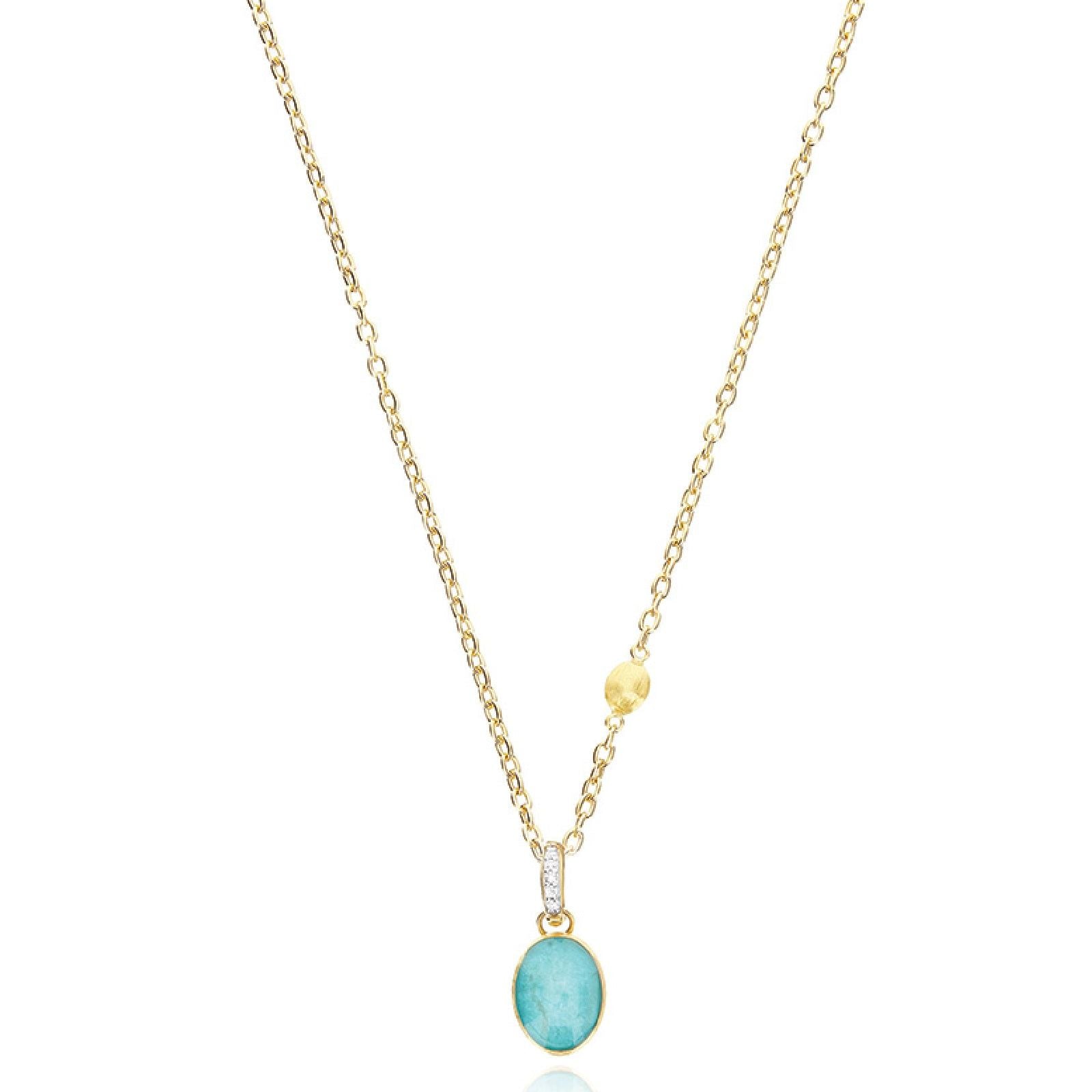 Charm donna Nanis Boules in oro diamanti 0,02ct cristallo amazzonite 1,75ct PS1-609-2