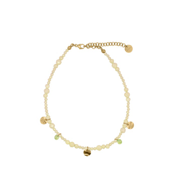 Cavigliera Rue Des Mille argento zirconi verdi e medagliette