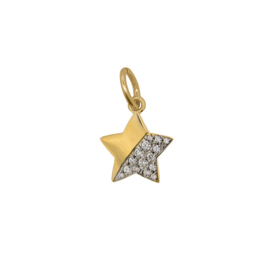 Charm Bar Rue Des Mille argento dorato a stella con zirconi MISURA UNICA
