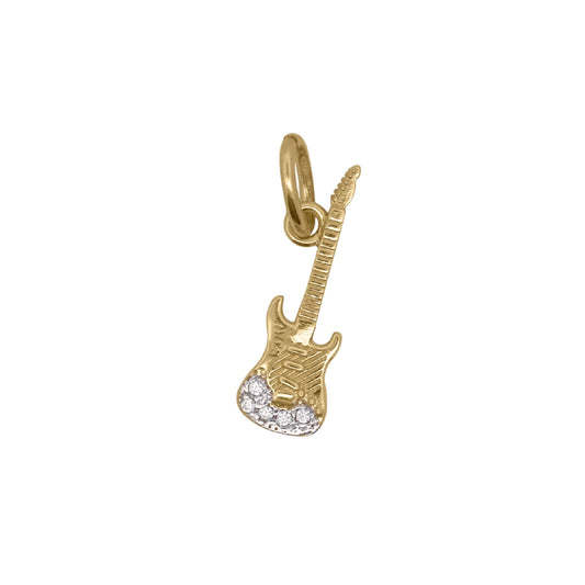 Charm Bar Rue Des Mille argento dorato a forma di chitarra MISURA UNICA