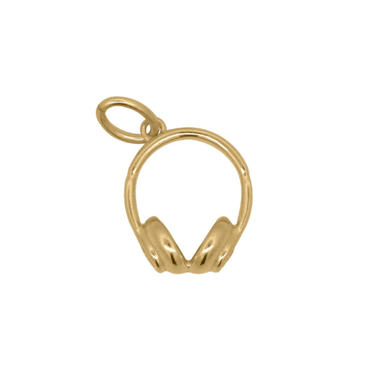 Charm Bar Rue Des Mille in argento dorato a forma di cuffie MISURA UNICA