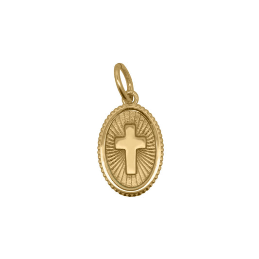 Charm Bar Rue Des Mille in argento dorato ovale con croce MISURA UNICA