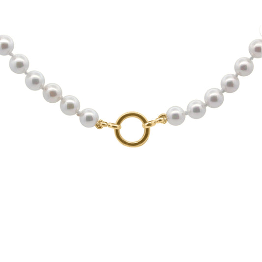 Collana Rue Des Mille in argento con perle e anello grande MISURA UNICA