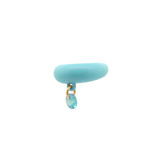 Earcuff Rue Des Mille smaltato turchese e zircone colorato
