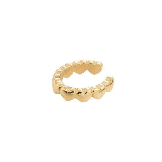 Earcuff donna Rue Des Mille in argento dorato con cuoricini MISURA UNICA