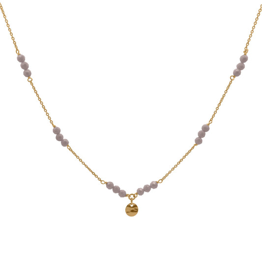 Collana Rue Des Mille argento e zirconi milky sferici marroni MISURA UNICA