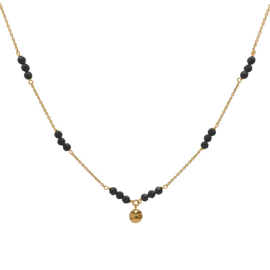 Collana Rue Des Mille argento e zirconi milky sferici neri MISURA UNICA