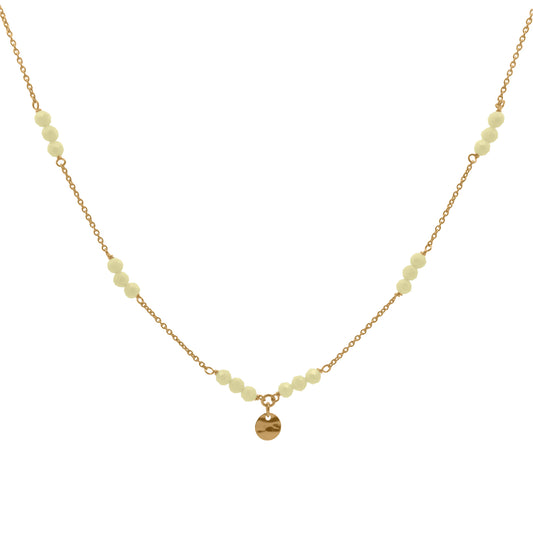 Collana Rue Des Mille argento con zirconi milky sferici verde