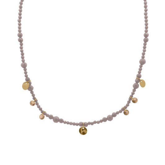 Collana Rue Des Mille argento zirconi marroni e medagliette MISURA UNICA