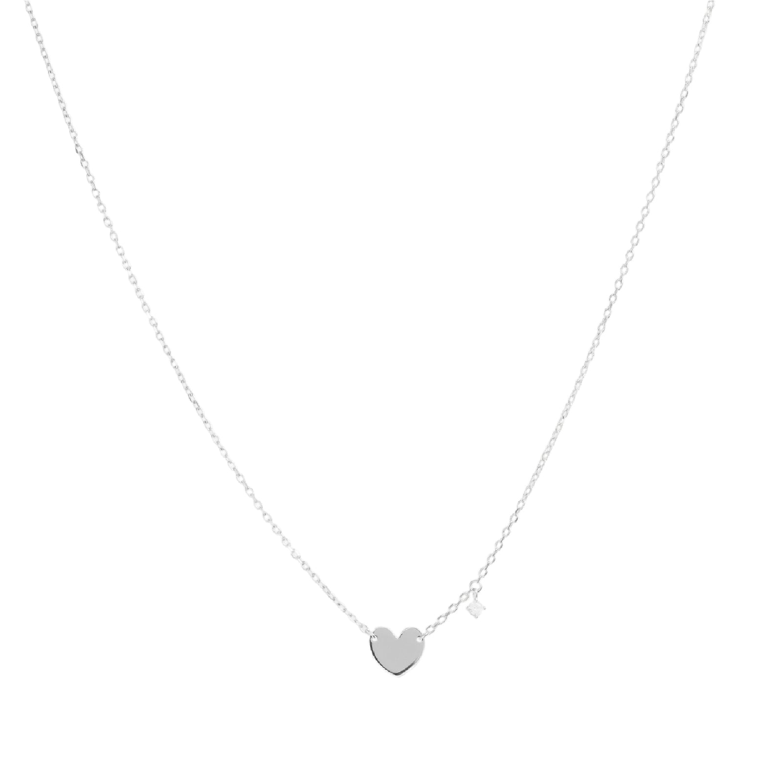 Collana donna Rue Des Mille argento con cuore zircone bianco MISURA UNICA