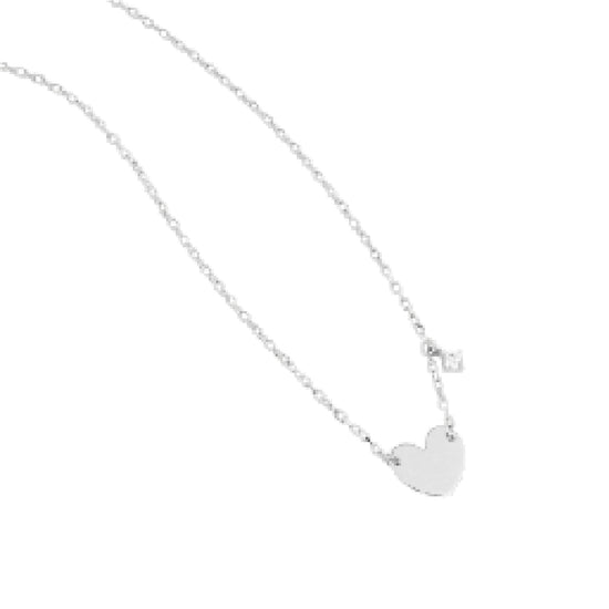 Collana donna Rue Des Mille argento con cuore zircone bianco MISURA UNICA