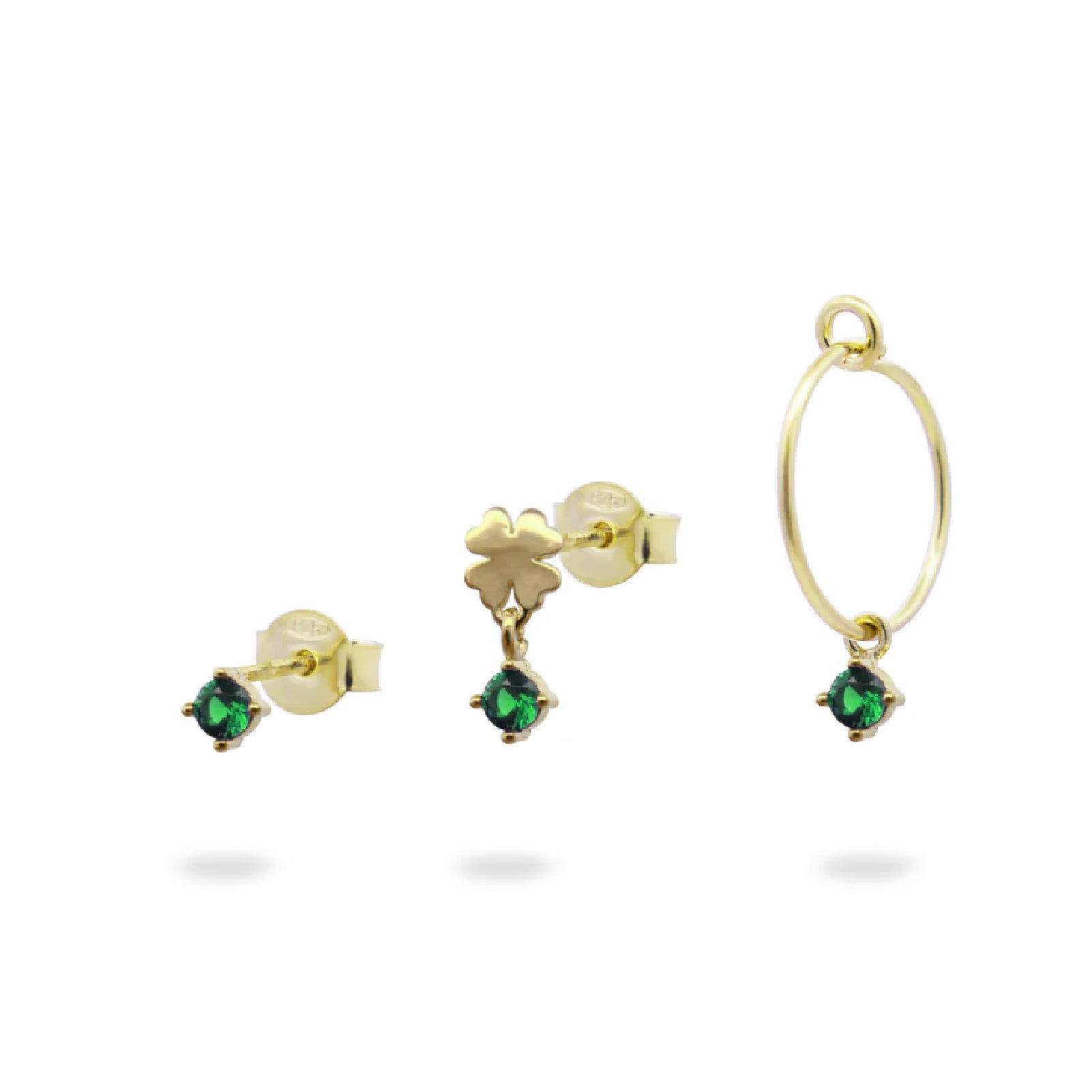 COIRIS Set 4 Paia Orecchini Donna Verde Oliva - Pendenti Con Frange E Cerchi Con Perline