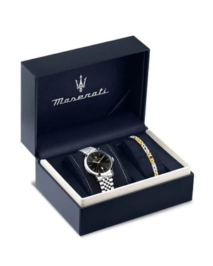 Cofanetto uomo orologio e bracciale Maserati Successo cassa 42mm e bracciale in acciaio R8853118029