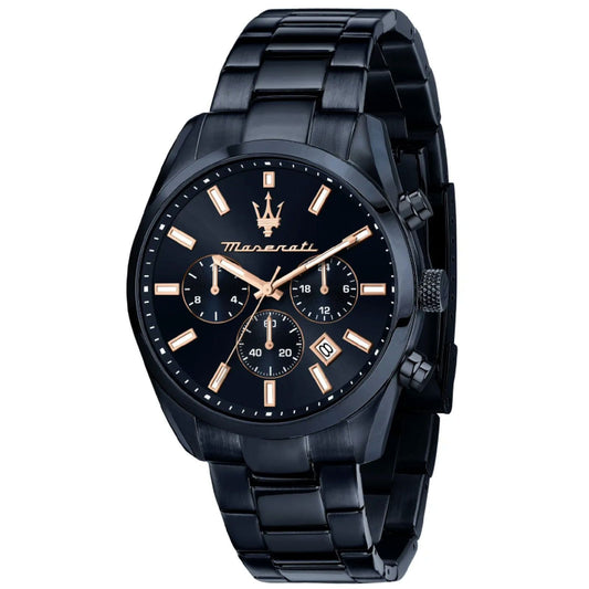 Orologio multifunzione uomo Maserati Attrazione Blue Edition acciaio blu 43m R8873626003-1