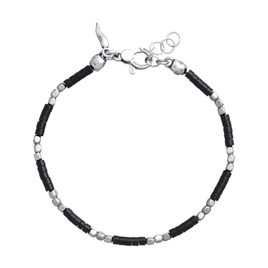 Bracciale catena Giovanni Raspini in argento con dadini neri