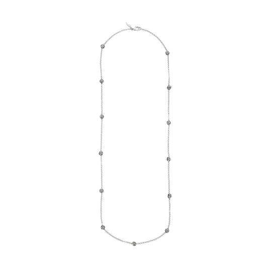Collana lunga Giovanni Raspini in argento con margherite