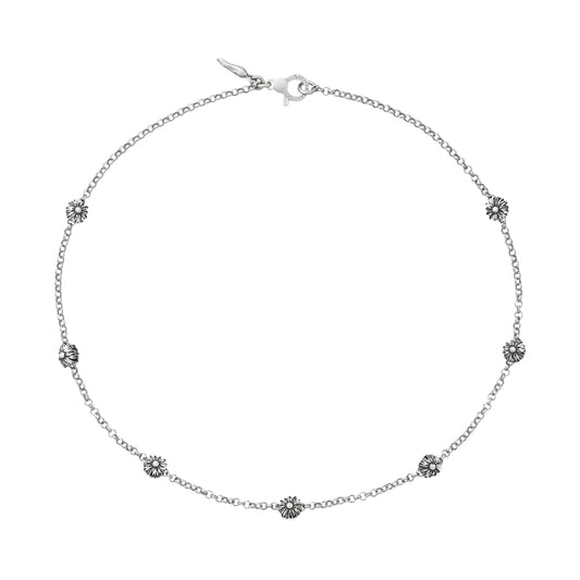 Collana Giovanni Raspini in argento rodio con margherite