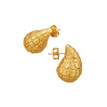 Orecchini Giovanni Raspini argento oro a pelle coccodrillo