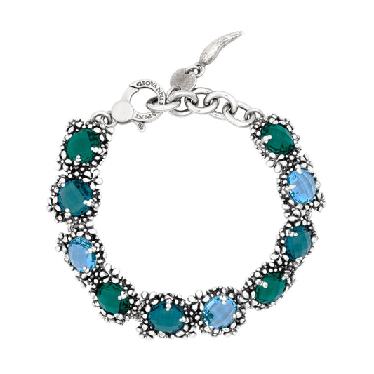 Bracciale Giovanni Raspini blue ivy con cristalli colorati 21 cm