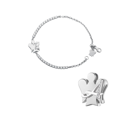 Bracciale tennis Roberto Giannotti argento lettera A zirconi