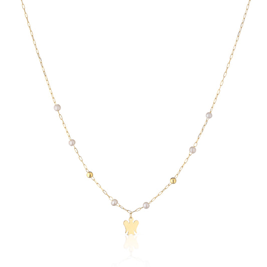 Collana Roberto Giannotti in oro giallo 9kt angelo e perle