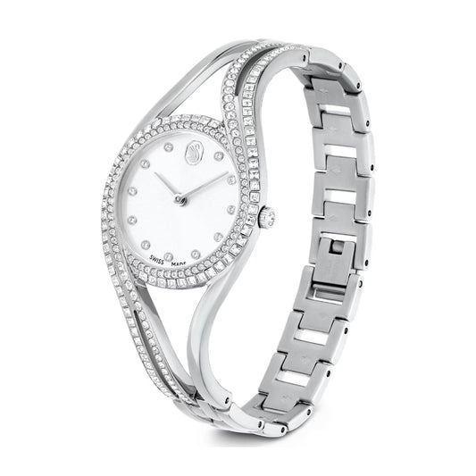 Orologio solo tempo Swarovski bangle in acciaio con cristalli MISURA UNICA