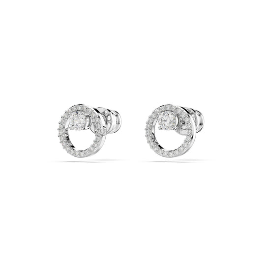 ORECCHINI A LOBO SWAROVSKI PLACCATI IN RODIO CON ZIRCONI S.5692262