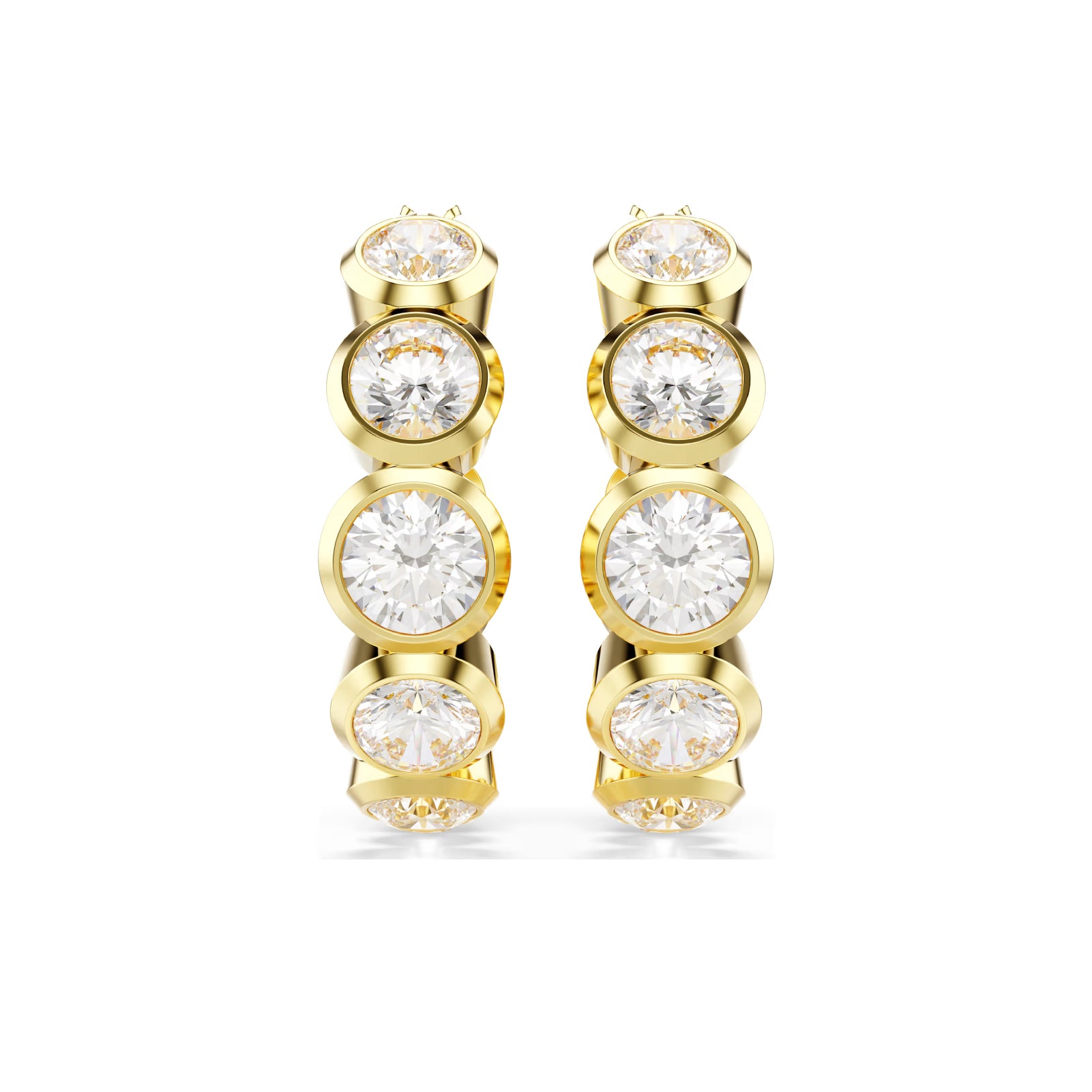 Orecchini a cerchio da donna Swarovski dorato con cristalli MISURA UNICA