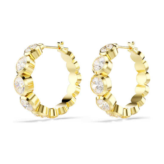 Orecchini a cerchio da donna Swarovski dorato con cristalli MISURA UNICA