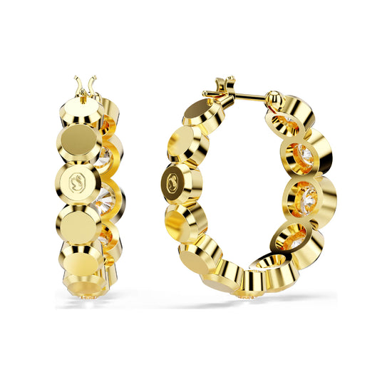 Orecchini a cerchio da donna Swarovski dorato con cristalli MISURA UNICA