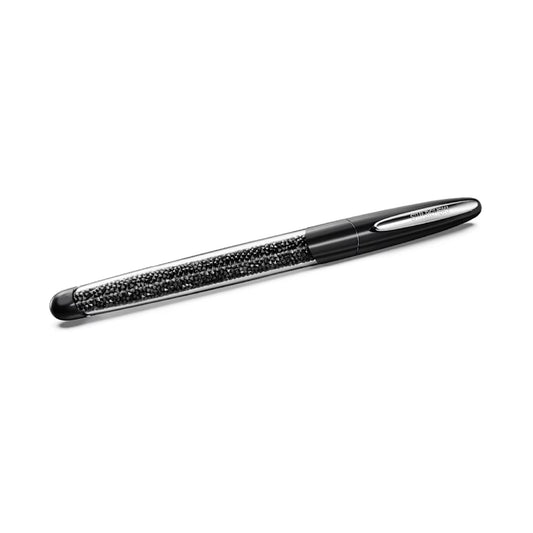 Penna Roller da donna Swarovski di colore nero e cromato MISURA UNICA