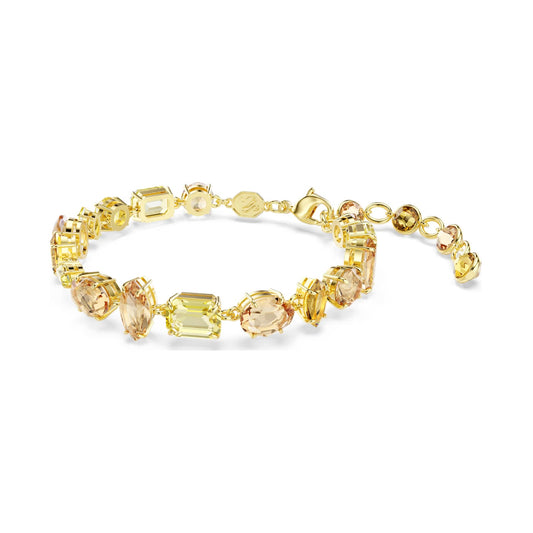 Bracciale tennis Swarovski pietre miste sui toni del giallo Regolabile 15,5-19 cm