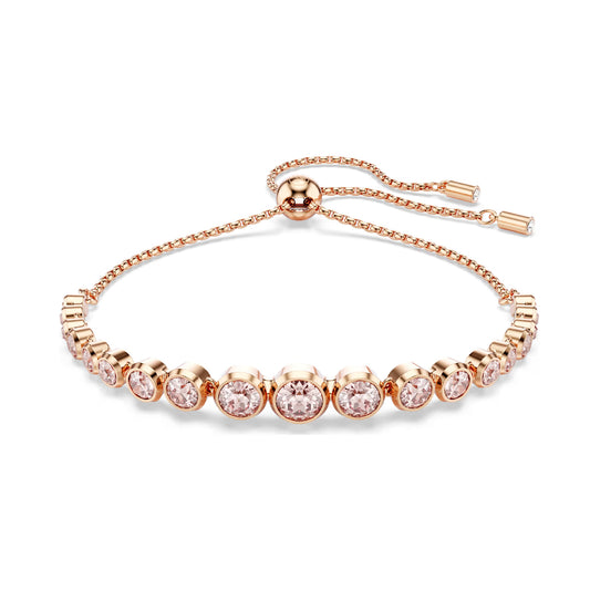 Bracciale tennis donna Swarovski rosé e cristalli tondi REGOLABILE