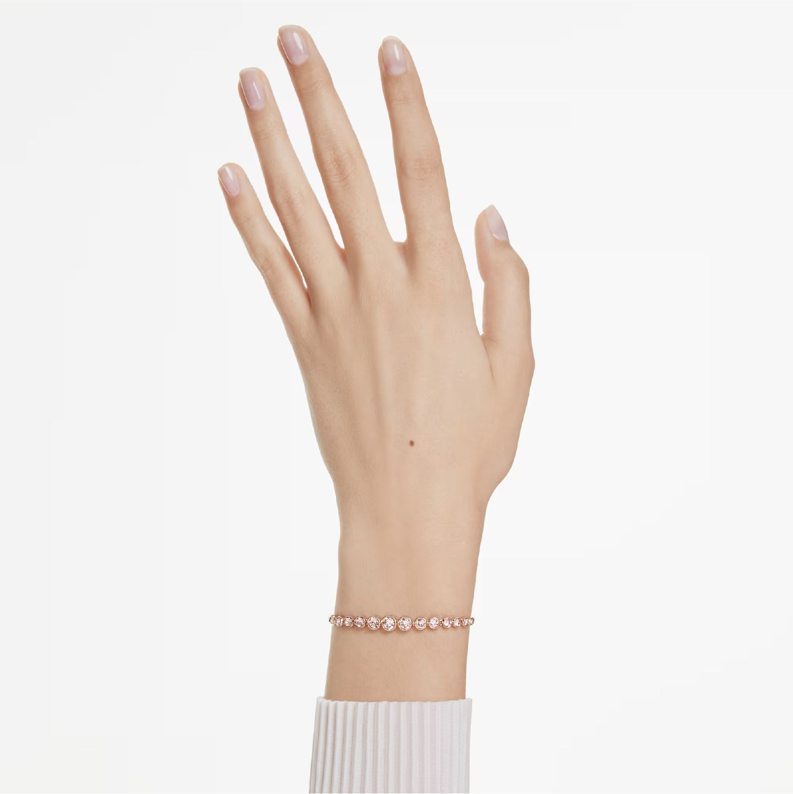 Bracciale tennis donna Swarovski rosé e cristalli tondi REGOLABILE
