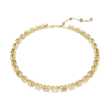 Collana tennis Swarovski pietre rettangolari sui toni giallo MISURA UNICA