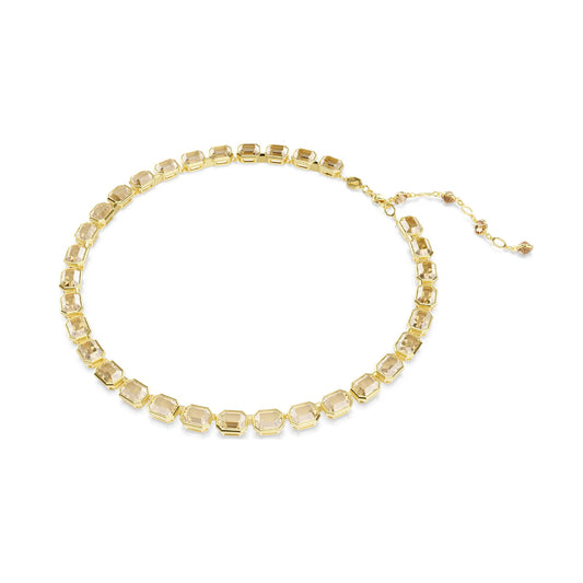 Collana tennis Swarovski pietre rettangolari sui toni giallo MISURA UNICA