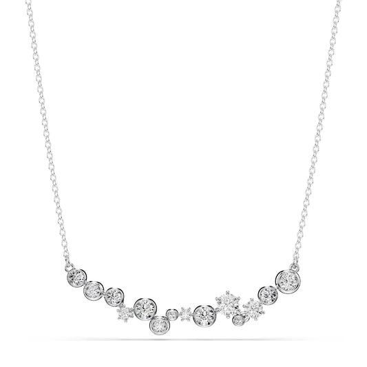 Collana girocollo Swarovski rodiato con cristalli a centro MISURA UNICA