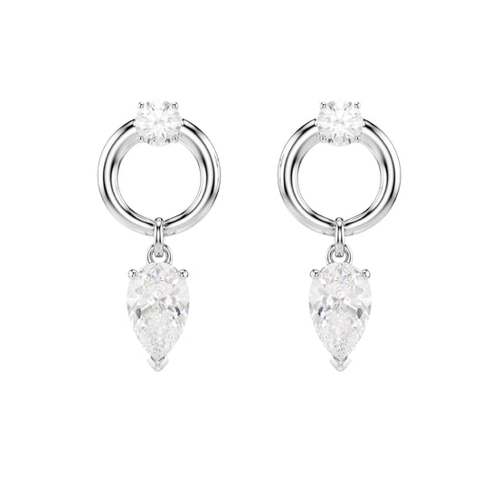 Orecchini pendenti Swarovski placcati rodio con cristalli MISURA UNICA