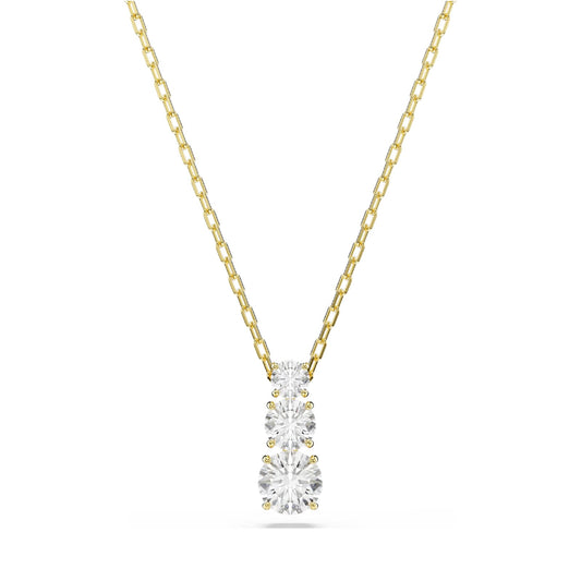 Collana trilogy Swarovski dorato con tre cristalli bianchi MISURA UNICA