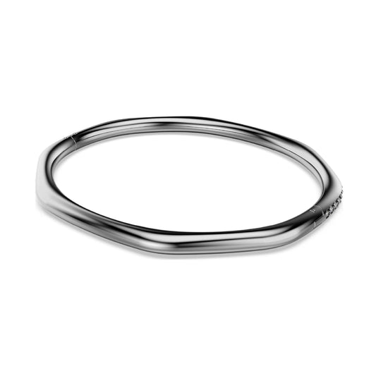 Bracciale rigido Swarovski placcato rutenio e cristalli neri 17 cm