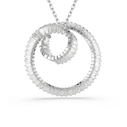 Collana da donna Swarovski rodiato con cristalli bianchi MISURA UNICA