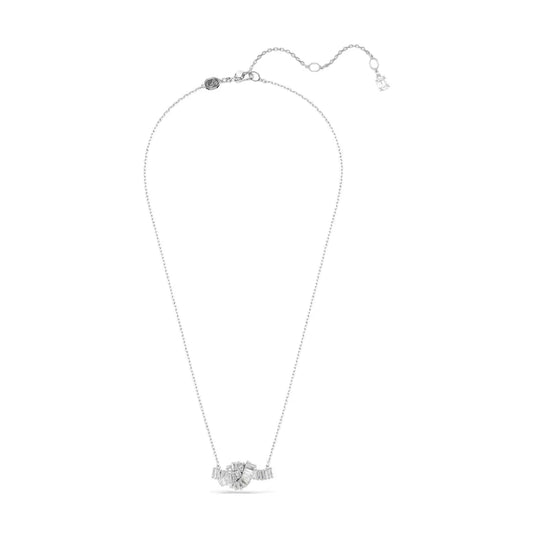 Collana girocollo Swarovski rodiato con nodo di cristalli MISURA UNICA