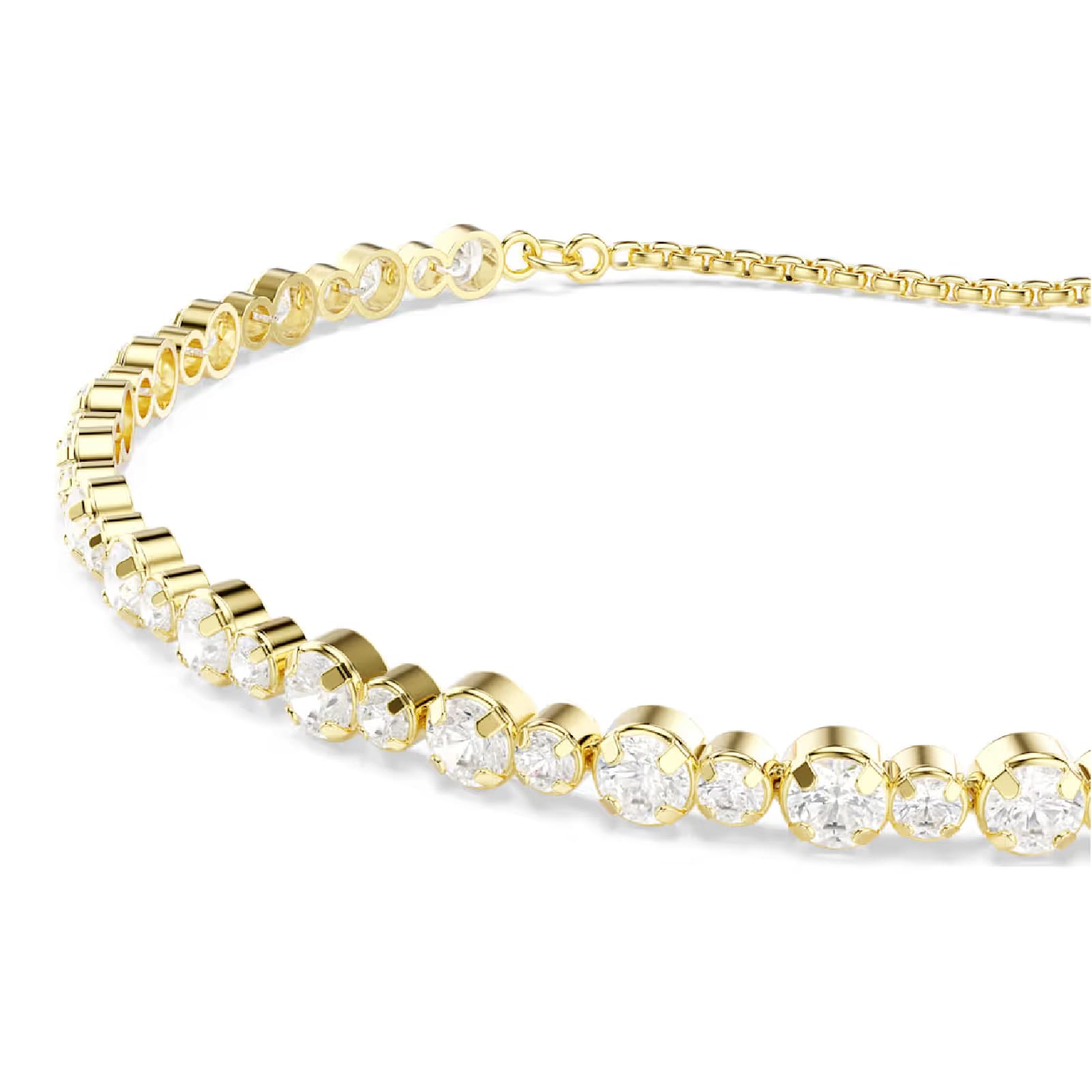Bracciale tennis Swarovski dorato con cristalli bianchi REGOLABILE