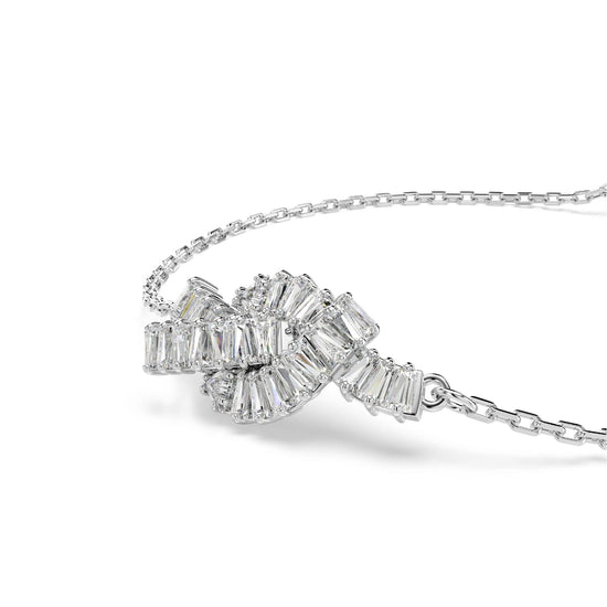 Bracciale catena Swarovski rodiato con nodo di cristalli REGOLABILE