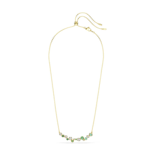 Collana girocollo Swarovski dorato cristalli bianchi e verdi MISURA UNICA