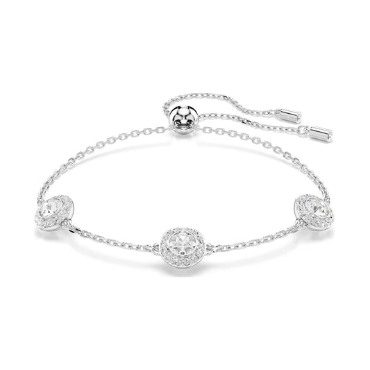 Bracciale catena Swarovski rodiato con cristalli bianchi REGOLABILE