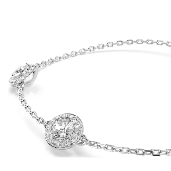 Bracciale catena Swarovski rodiato con cristalli bianchi REGOLABILE